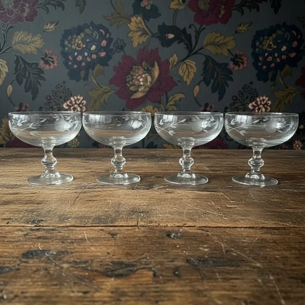 Princess House Heritage Dessert Dishes #507, Set of 4, Crystal‎ Confection Bowls